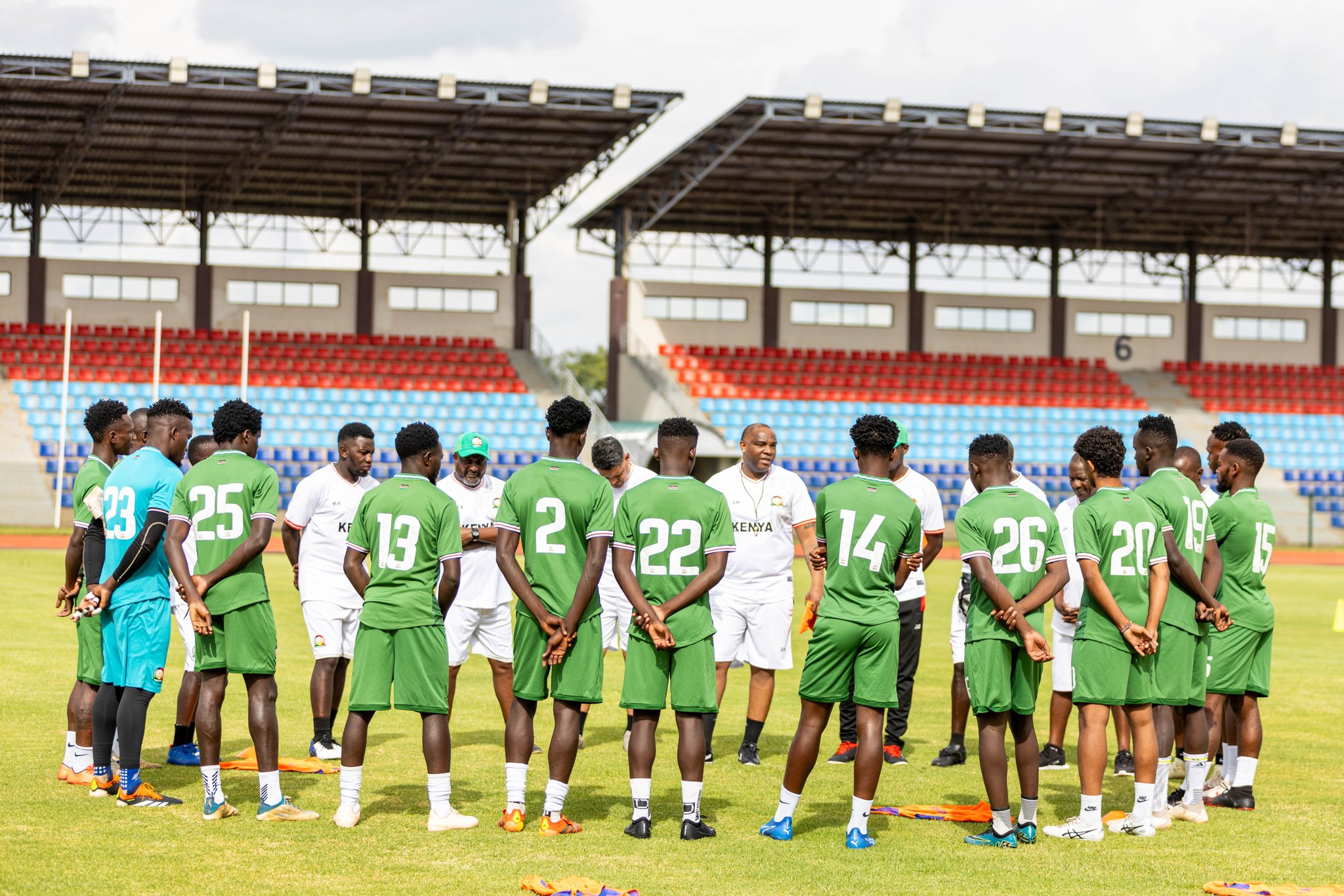 McCarthy leads first training session with Harambee Stars//PHOTO FKF MEDIA