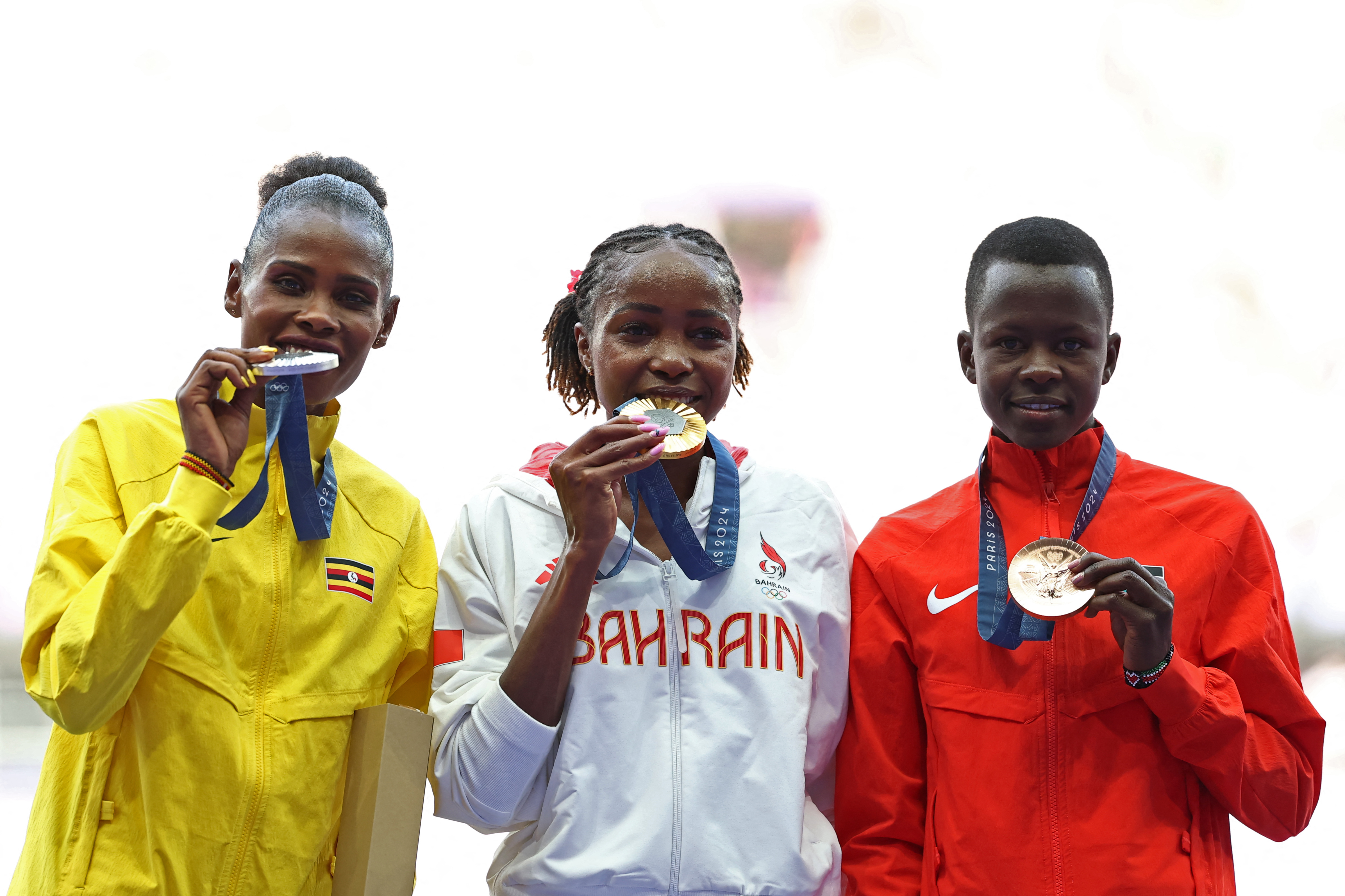 Faith Cherotich poses with her Paris Olympics bronze medal
