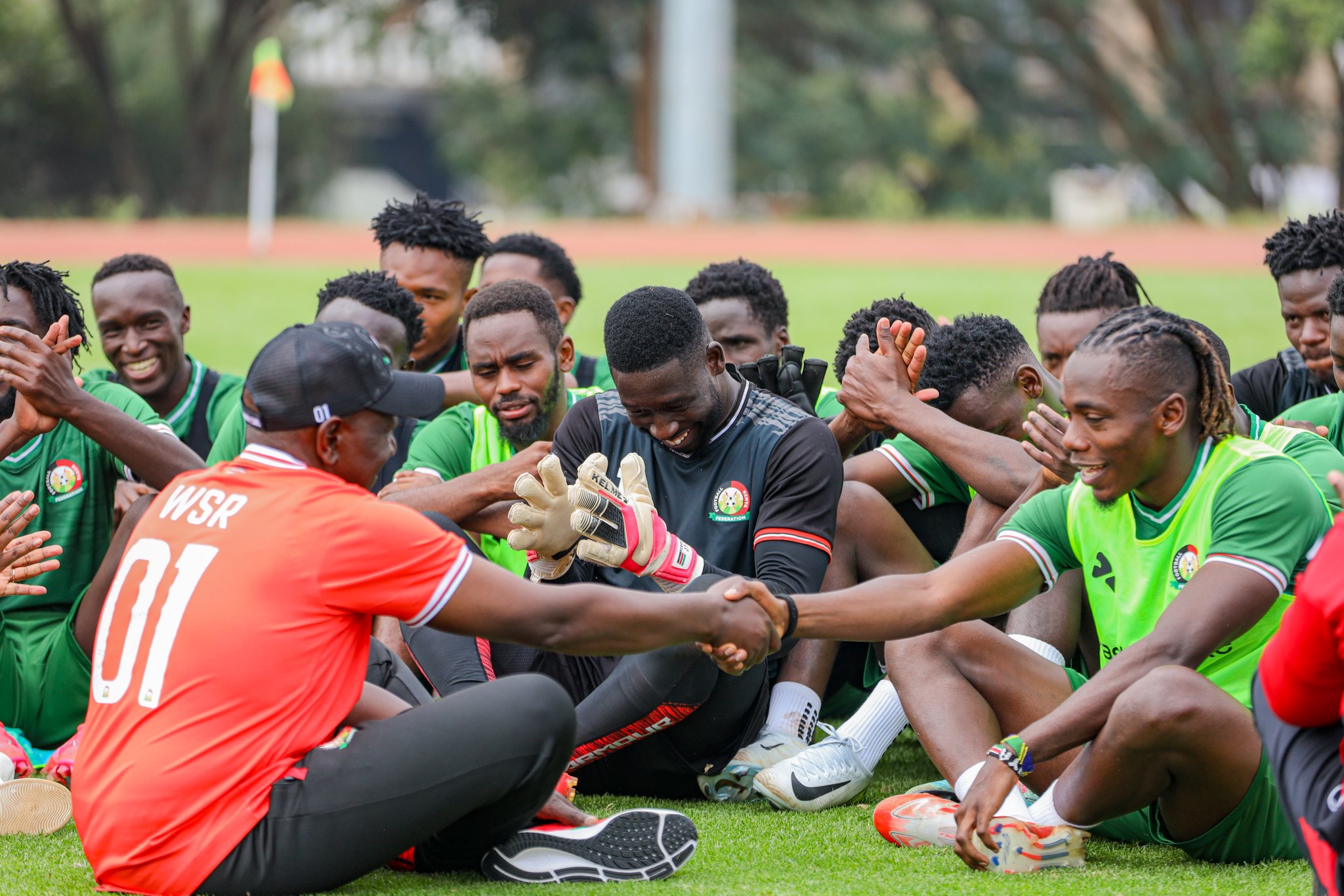 President Ruto with Harambee Stars players