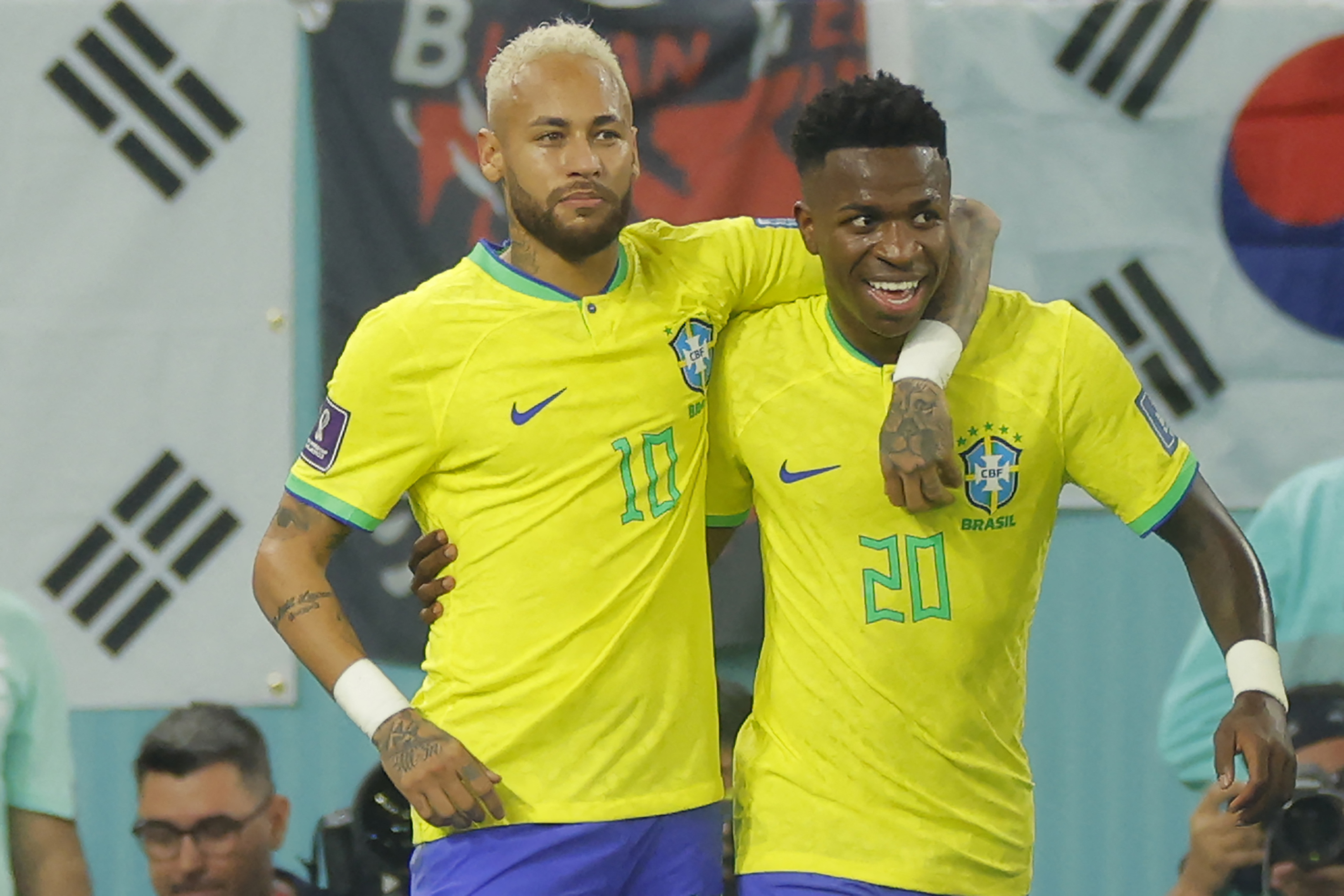 Brazil squad members Neymar and Vinicius Jr.