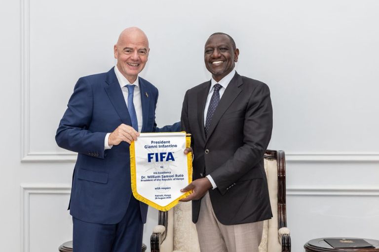 FIFA President Gianni Infantino in Kenya.