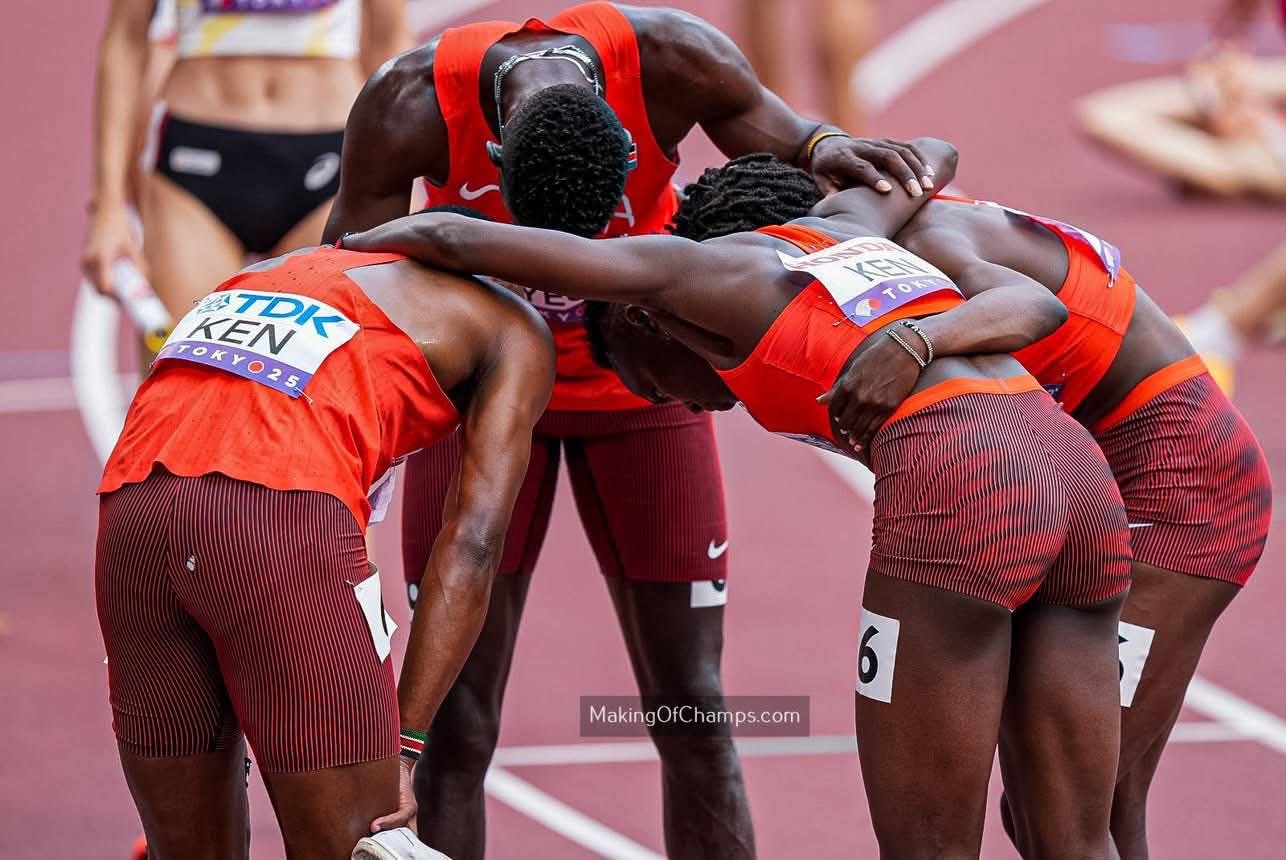 Kenya’s 4x400m mixed relay team that was disqualified