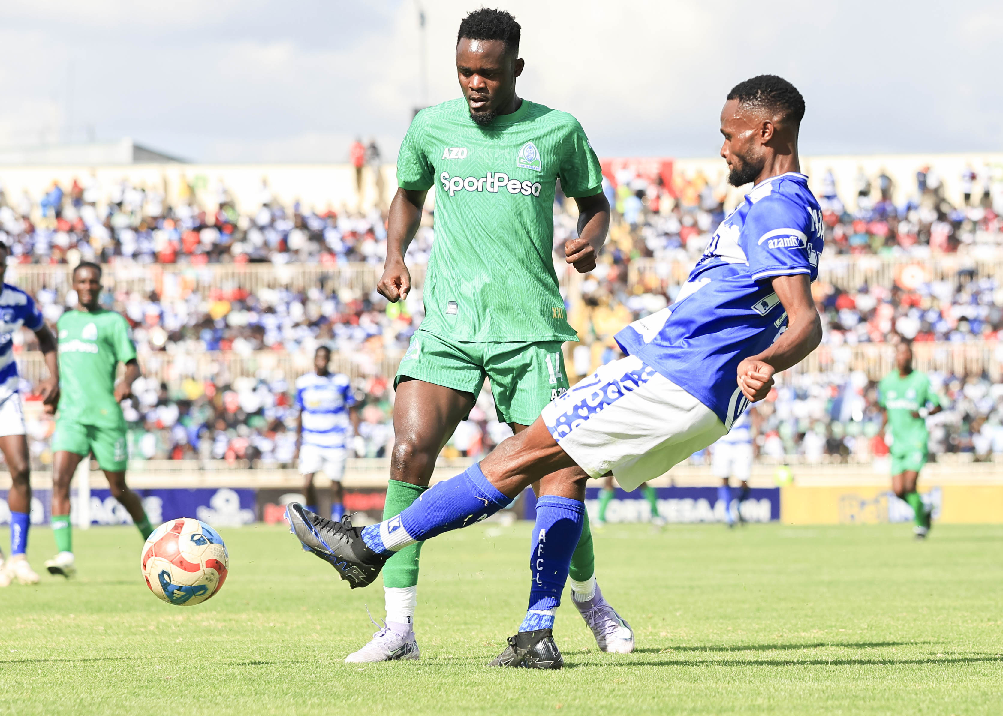Mashemeji Derby first leg action at Nyayo Stadium
