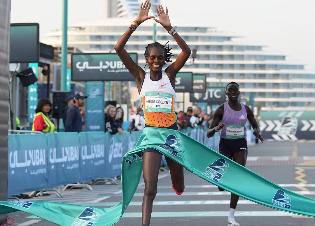 Irene Cheptai wins the Burj2Burj Half Marathon in Dubai