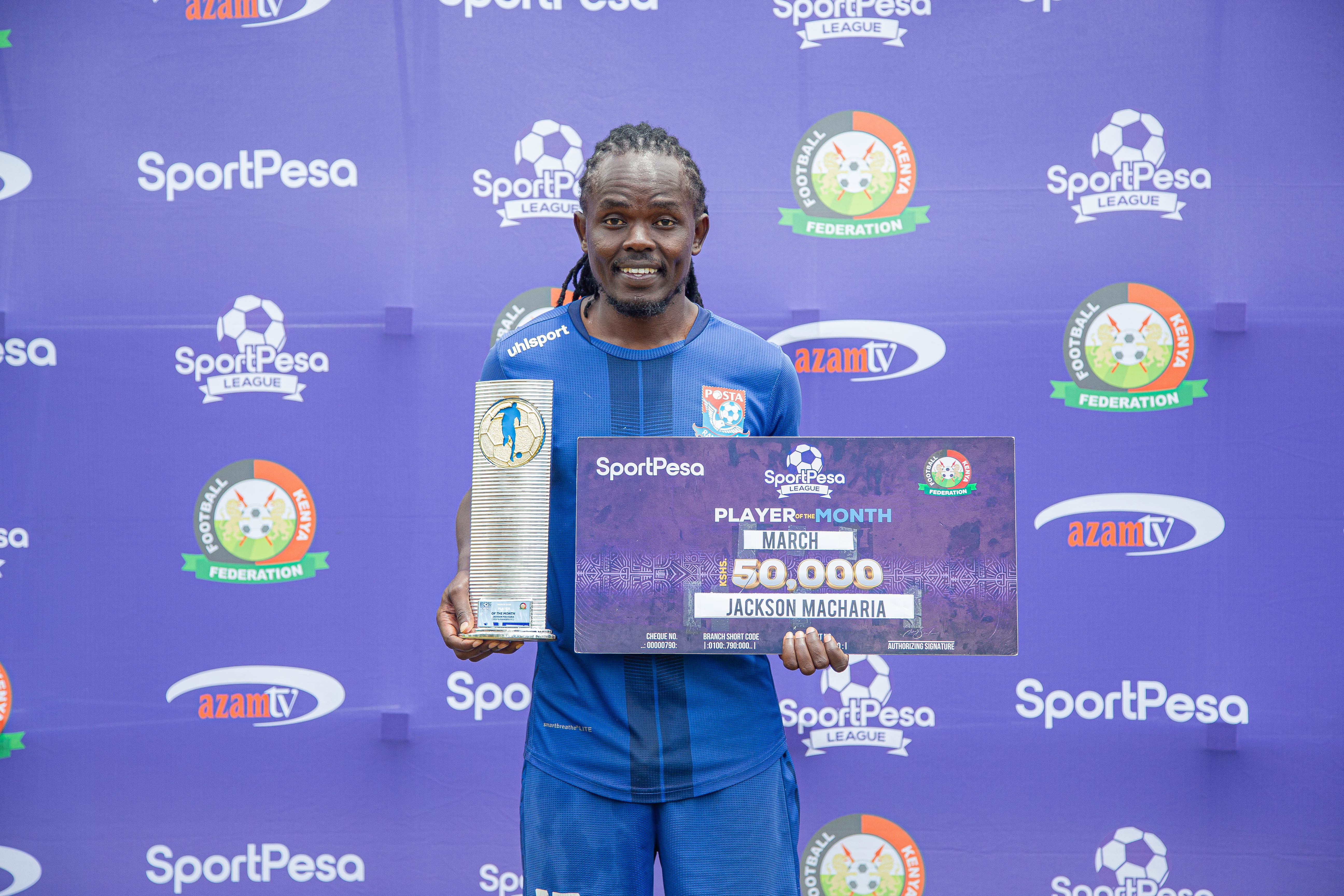 Posta Rangers midfielder Jackson Macharia crowned SportPesa League Player of the Month for March